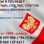 Виза в Польшу любого типа (от 800 гривен)