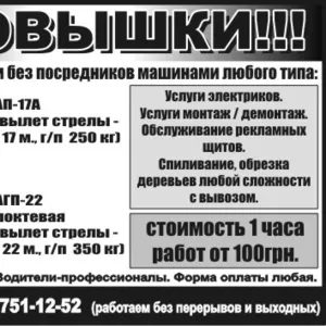 услуги,  аренда автовышки локтевой,  телескопической Харьков