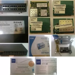 ADSL модем  и Коммутатор 24-порт,  роутер, Wi-Fi адаптеры