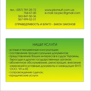 Юридичні послуги. Представництво та захист Ваших інтересів в суді та і