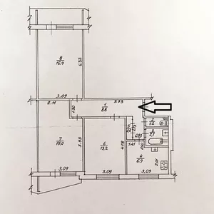 Продам 3 ком.квартиру ул.Ахсарова 17.