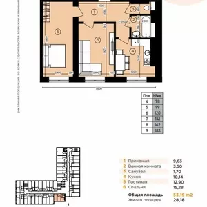 В продаже 2-к квартира в новострое. Центр