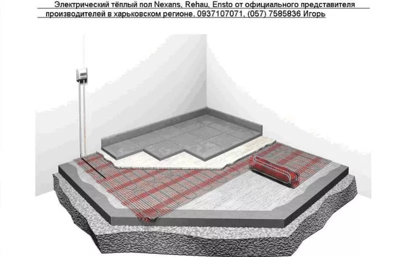 Электрический теплый пол и системы антиобледенение Rehau,  Nexans,  Enst