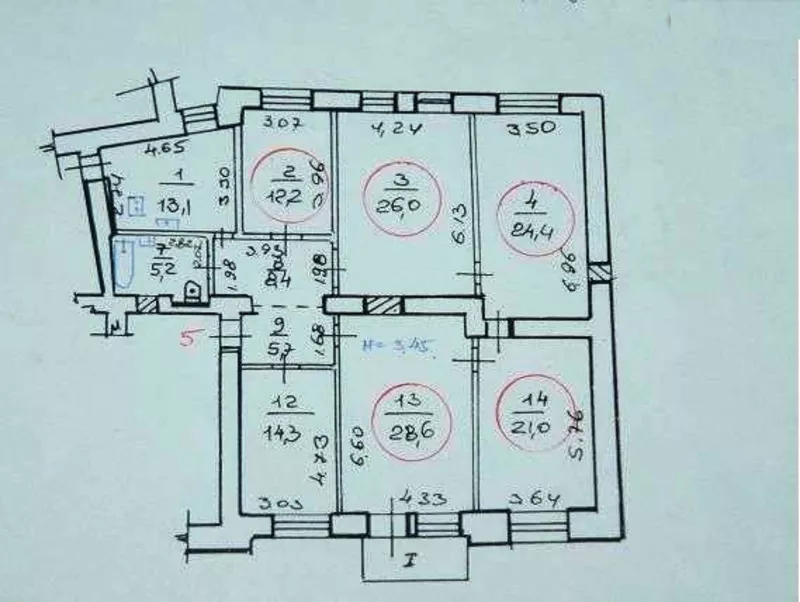  6-и комнатную квартиру,  ¾ в центре,  по ул. Пушкинская.  2