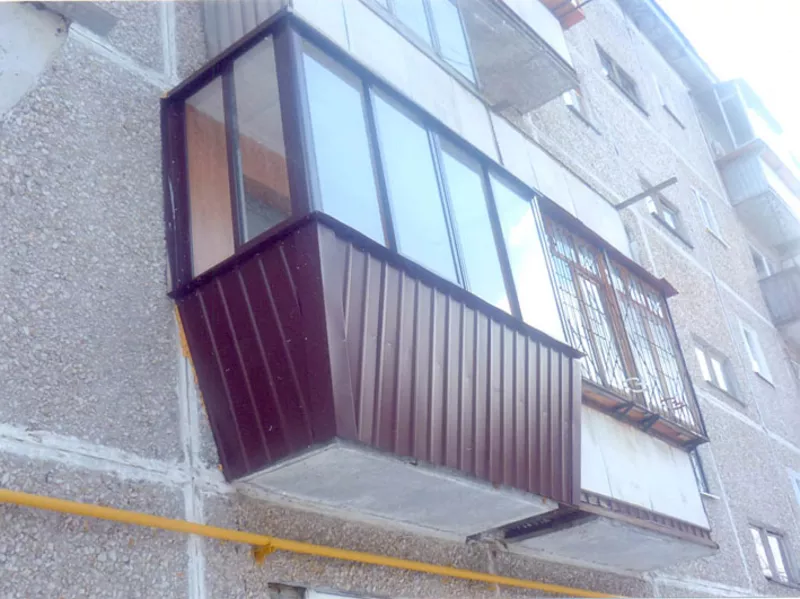 Балконы под ключ: металлокаркас,  расширение,  остекление,  наружная отделка,  внутренняя отделка. 6