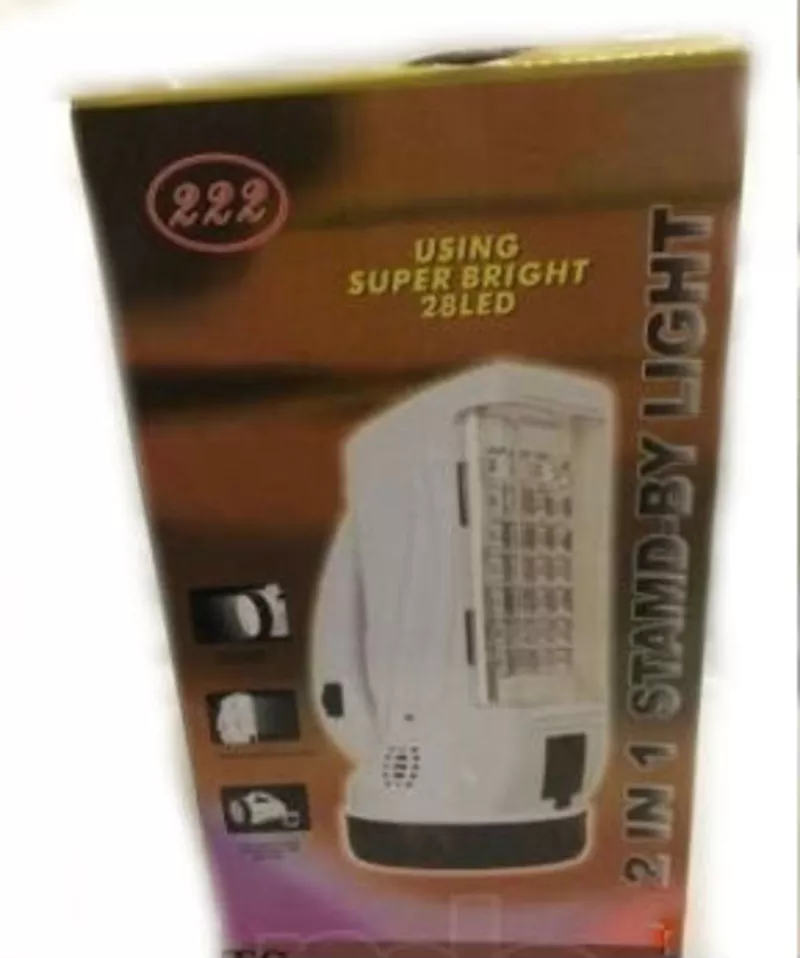 Фонарь-прожектор аккумуляторный светодиодный 19 LED + панель 28 LED. Б 2