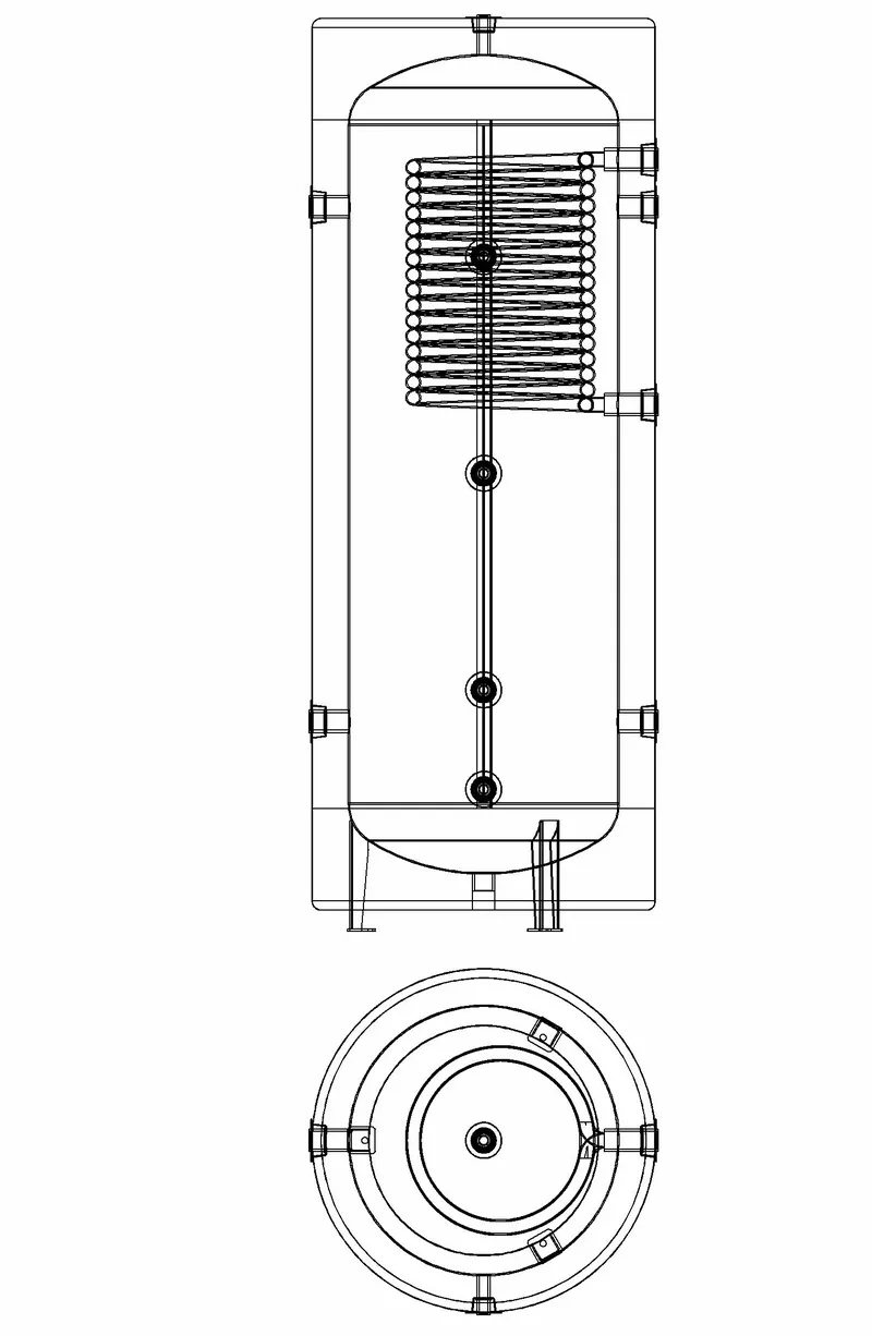 Буферная емкость с изоляцией и змеевиком 2