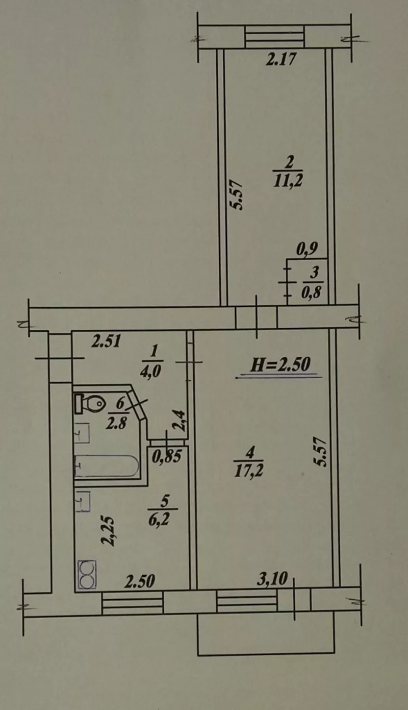 Продам 2 ком. квартиру ул. Танкопия 31/3. Дом кирпичный 5 этаж 5ти эта 7