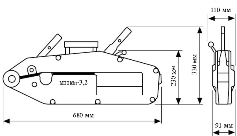 Монтажно-тяговый механизм г/п (3, 2т.) 3