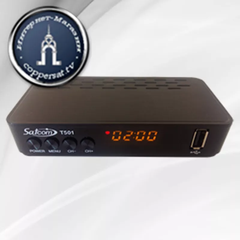 Цифровой эфирный тюнер Satcom T501 T2 Full HD (2 USB,  Б/П 12-V) 2