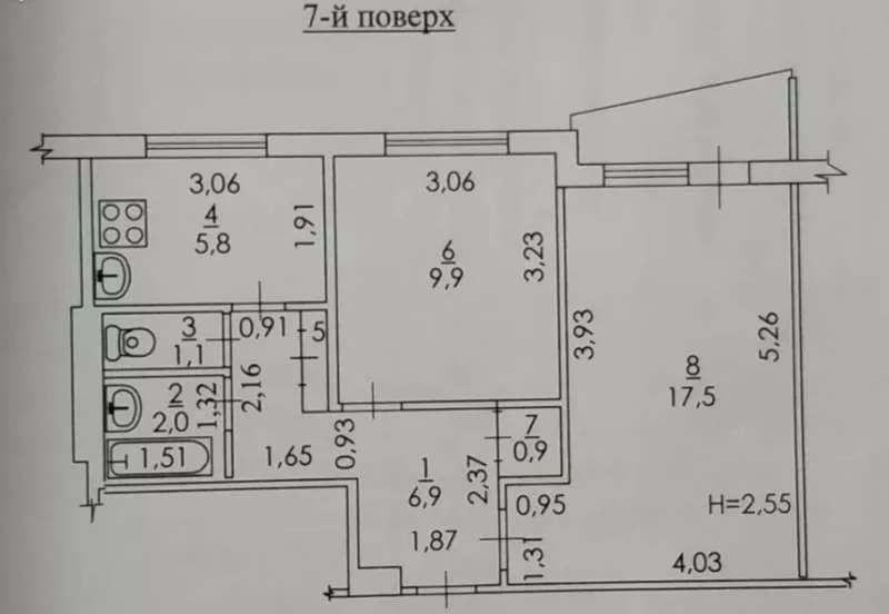 Продам 2 комнатную квартиру в 522 м/р на Салтовке