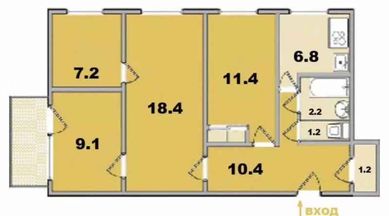 продам 4 комн.кв. салтовка 531 мкрн.