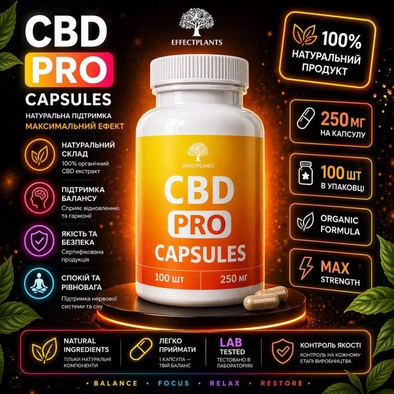 CBD капсулы 250 мг Premium 60 шт — натуральная поддержка нервной системы, снижение стресса и улучшение сна 2